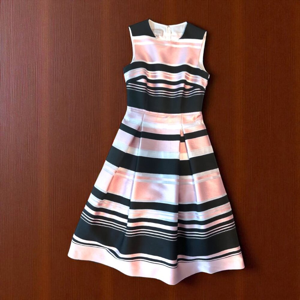 Hobbs London Brigitte pleated striped dress